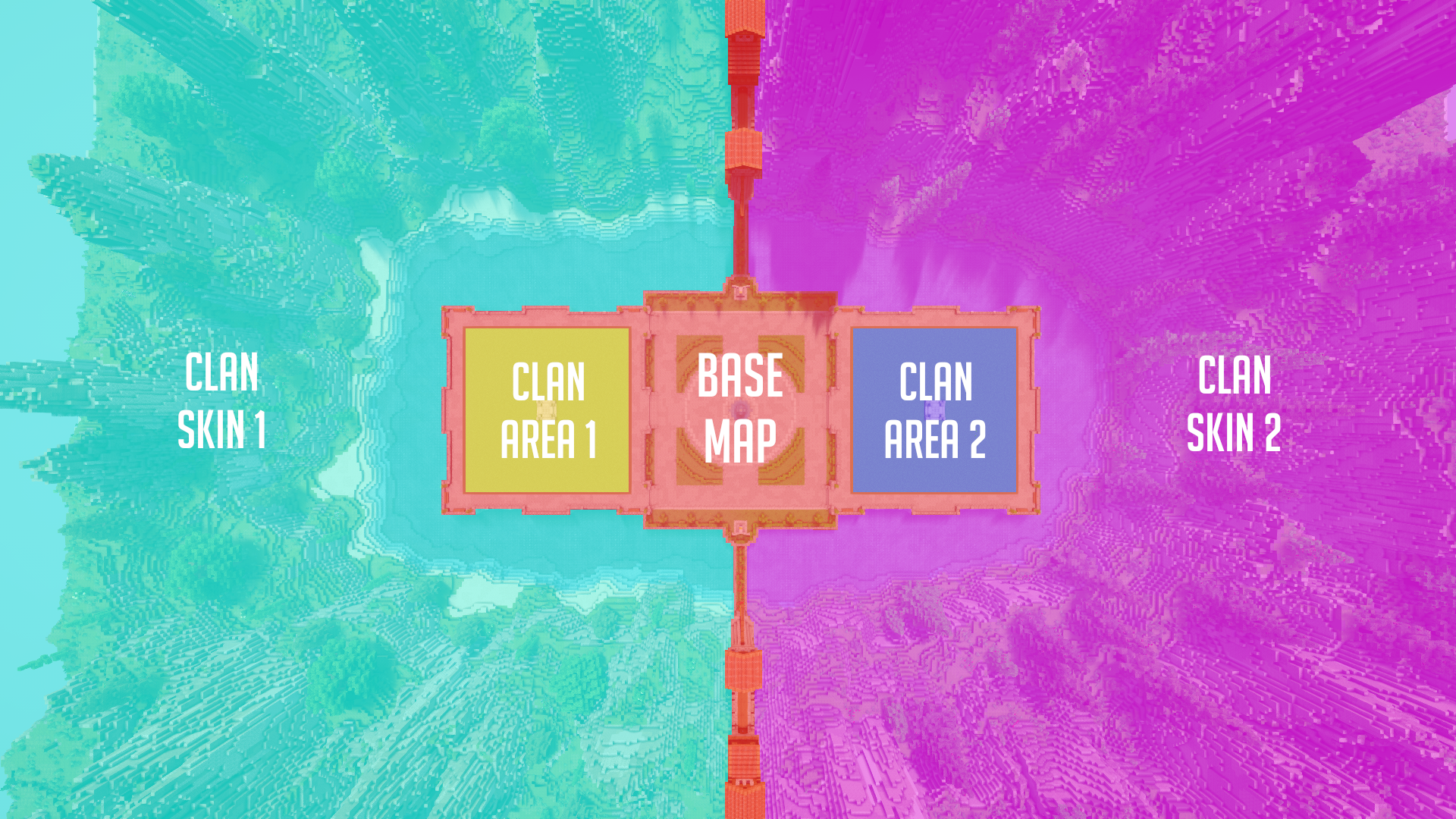 A clan war map with colored overlays for the different individual layers.